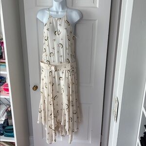 A.L.C. Cream Floral Maxi Dress 100% silk